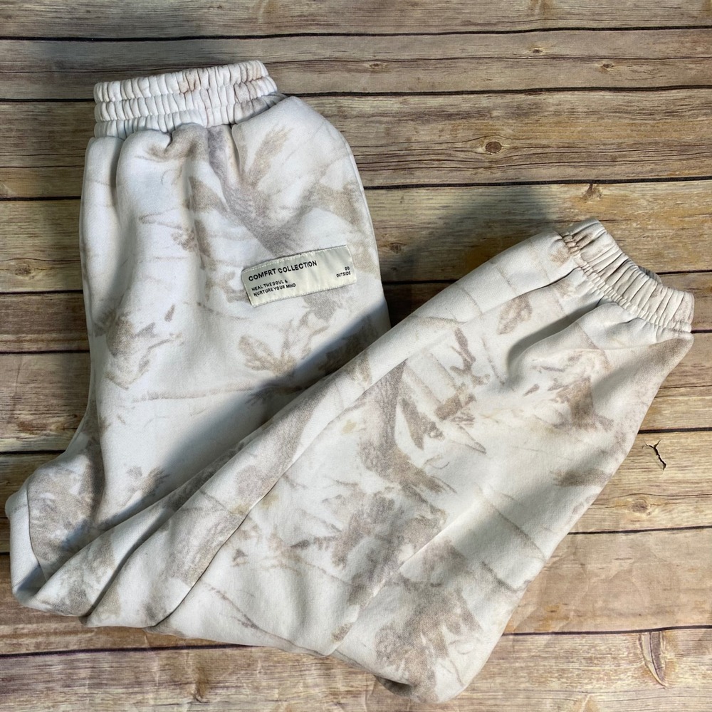 Comfrt Collection Camo Sweatpants Kids XL Tan Cream Fleece Joggers
